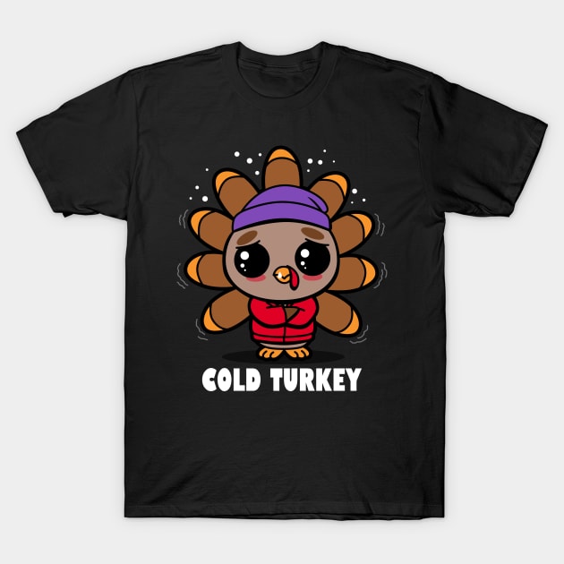 Cold Turkey Funny Cute Kawaii Turkey Winter Sneezing Cold Meme T-Shirt by Originals By Boggs